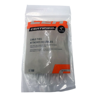 Certified Medium Duty Cable Ties, White, 4-in, 100-pk Front_Flat