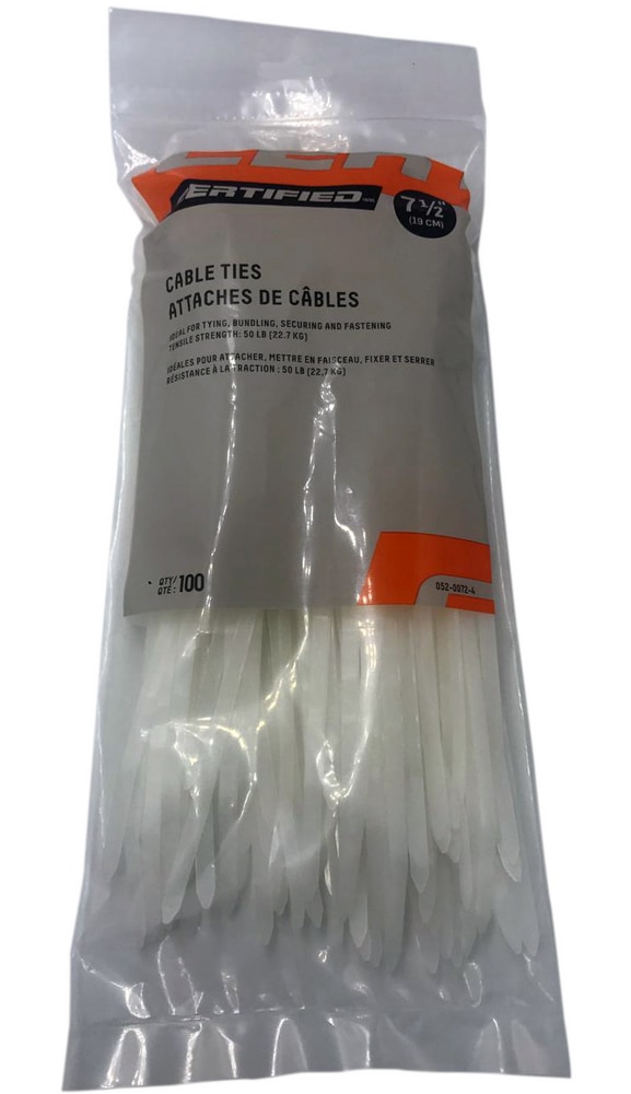 Attaches pour câbles de service moyen PROWIN, homologué UL, blanc