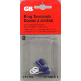 GARDNER BENDER C14-105 Ring Terminal, 16-14 AWG Wire Gauge, Stud Size 12-1/4-in, 6-pk Front_Flat
