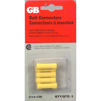 GARDNER BENDER C14-126 Butt Splice Connector, 12-10 AWG Wire Gauge, 5-pk Front_Flat