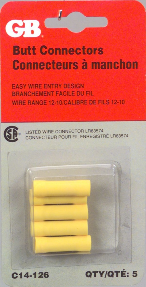 GARDNER BENDER C14126 Butt Splice Connector, 1210 AWG Wire Gauge, 5
