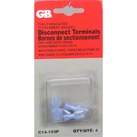 GARDNER BENDER C14-153P Male & Female Disconnect, 16-14 AWG Wire Gauge, 4-pk Front_Flat