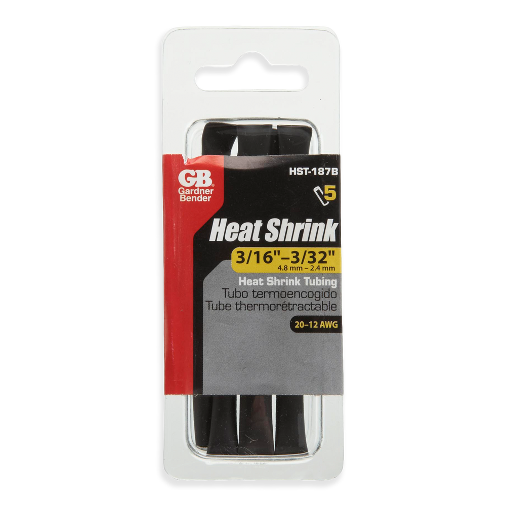 GARDNER BENDER HST187B Black 4in Polyolefin Heat Shrink Tubing, 21