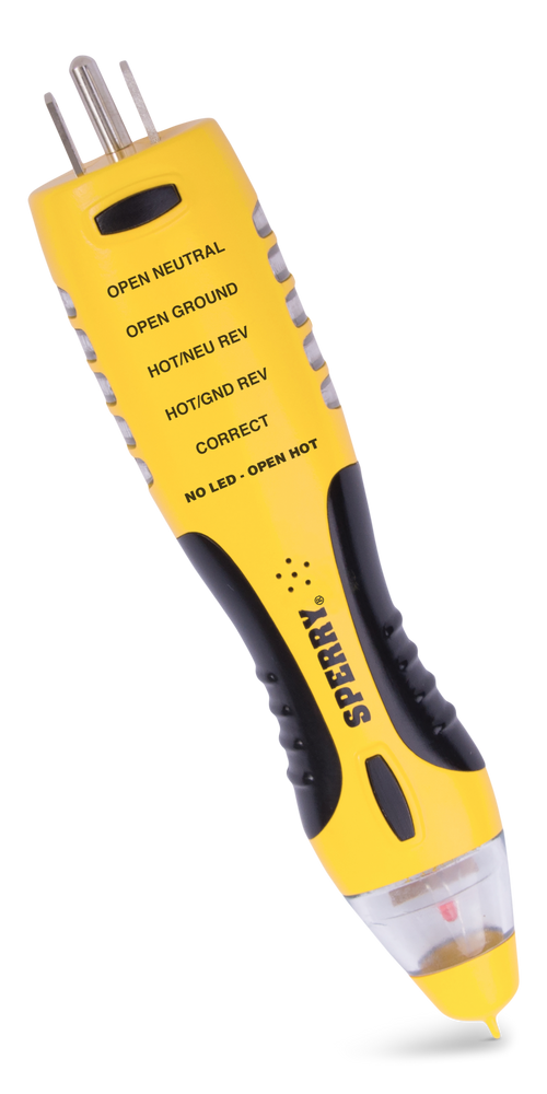 Sperry VD7504GFI DualCheck 2in1 Tester, 501000V AC NonContact Voltage Detector, GFCI Outlet