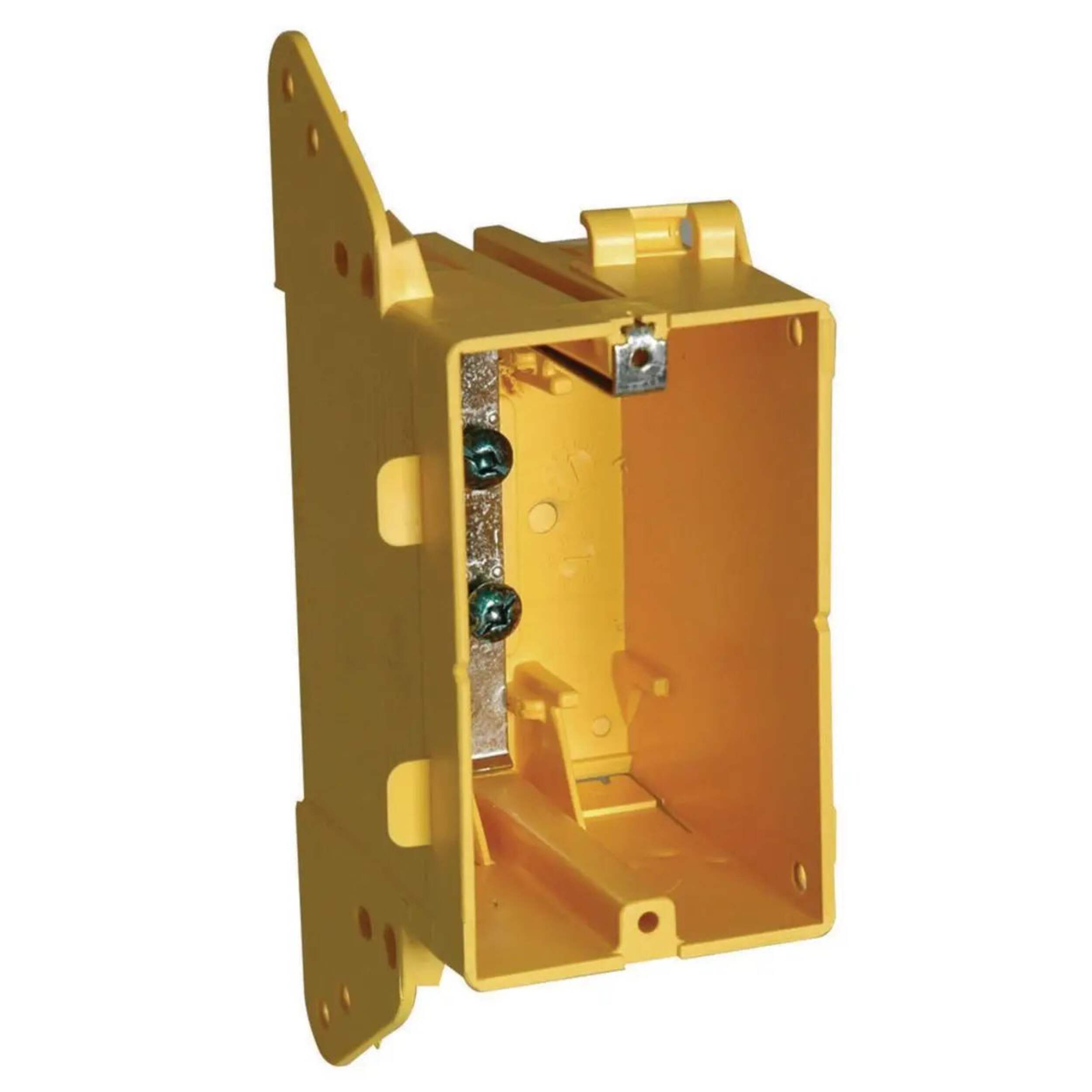 Hubbell 2001R Non Metallic 1 Gang Plastic Device Box with Flush Bracket Front_Three_Fourths_Angled_Right