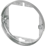Hubbell OBEXBAR Round Extension Ring with External Ring Bracket for 4-in Octagon Box, 4-in, 5 Cubic Inches Front_Angled_Left