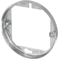 Hubbell OBEXBAR Round Extension Ring with External Ring Bracket for 4-in Octagon Box, 4-in, 5 Cubic Inches Front_Angled_Left
