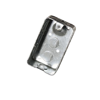 Hubbell 1110BAR Steel Utility Box with Knockout, 1 Gang, 1.88-in Deep, 2.5-in, 16.5 Cubic Inches Front_Angled_Left