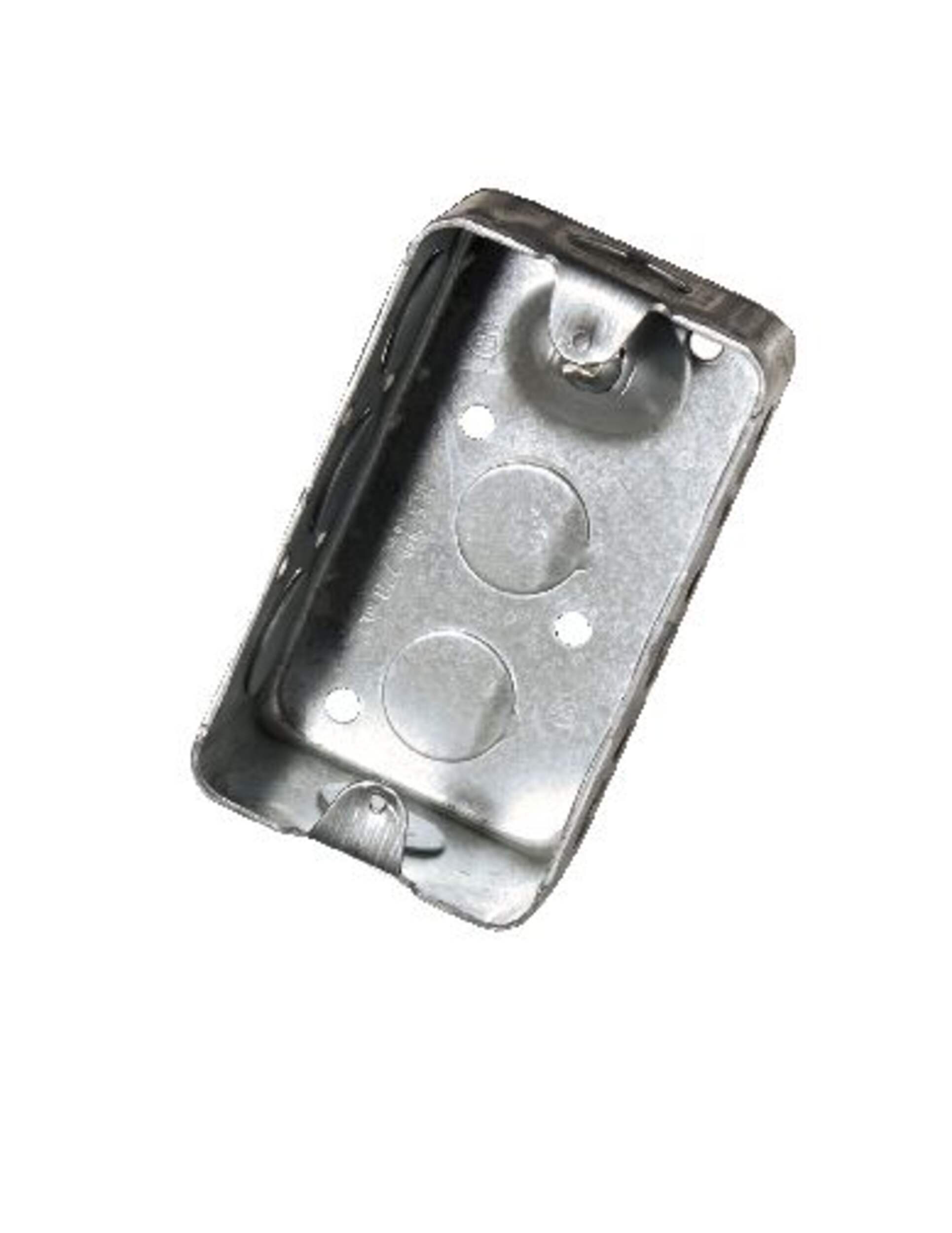 Boîte utilitaire en acier Hubbell 1110BAR avec entrée défonçable, 1 dispositif, 1,88 po de profondeur, 2,5 po, 16,5 po3 Front_Angled_Left