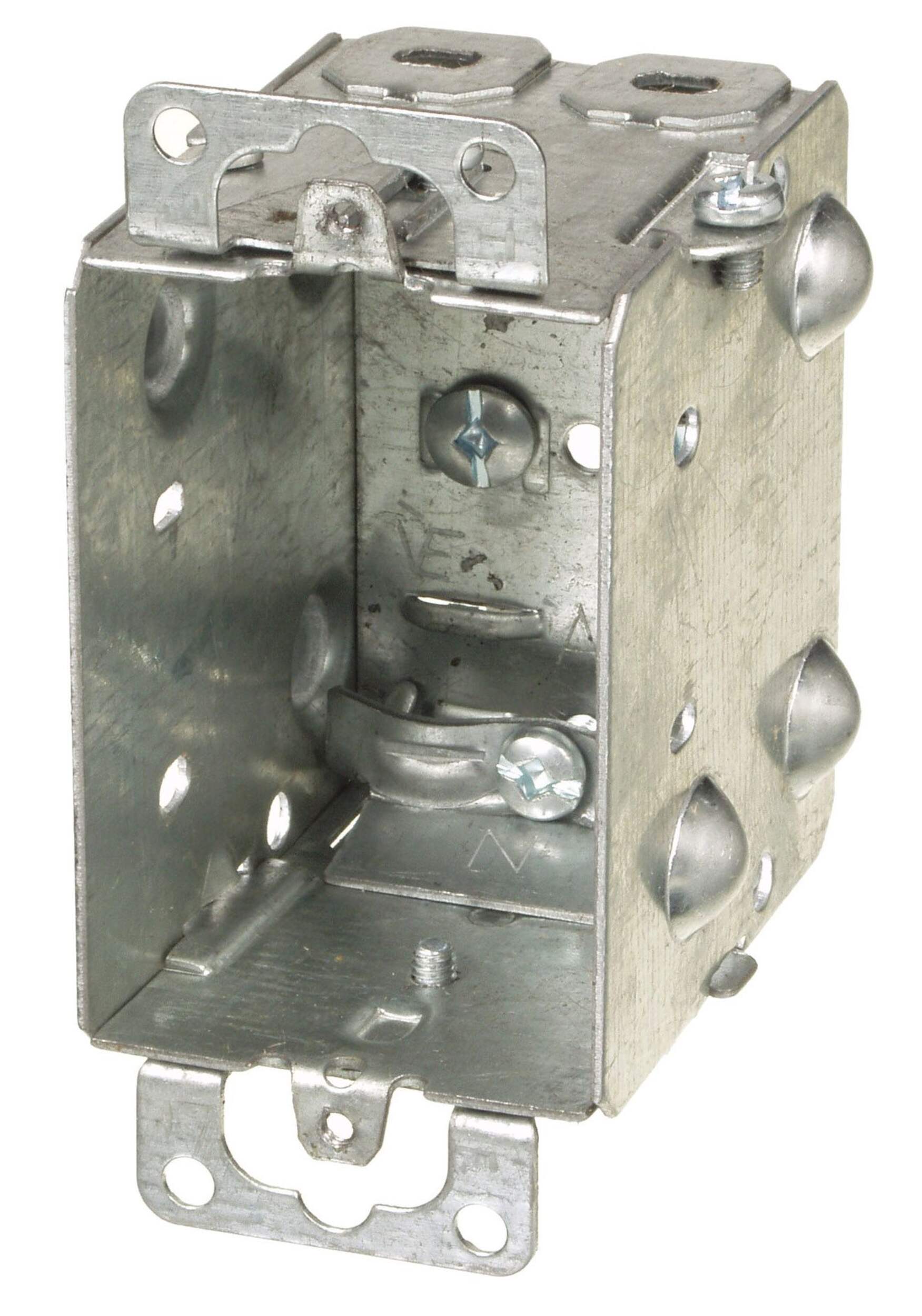 Boîte à 1 dispositif avec vis de surélevage, extrémités de câblage, groupable Front_Angled_Left