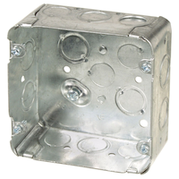 Range/Dryer Square Electrical Box with Knockouts, 1-1/8-in Deep, 4-11/16-in, 42 Cubic Inches Front_Angled_Left