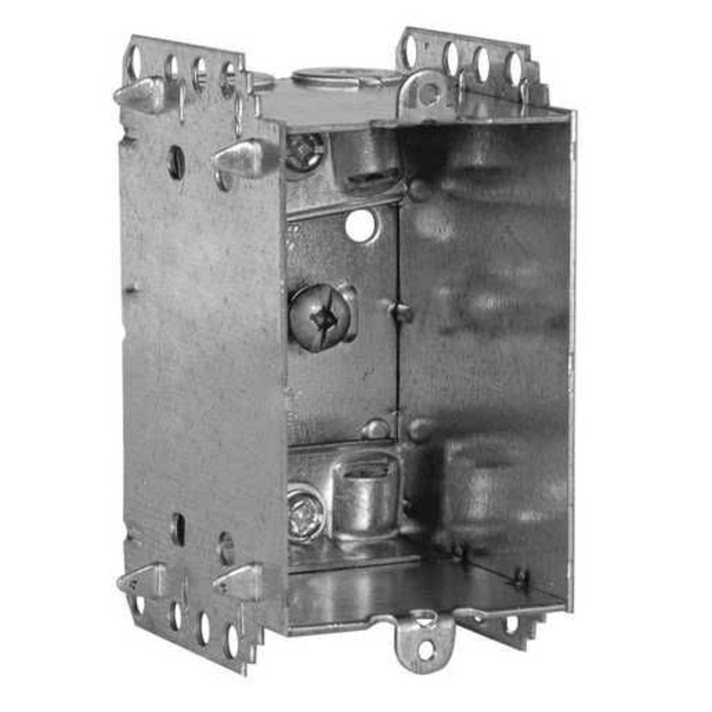 Hubbell 2104LLEUVP6 1 Gang Device Box with Cable Pryouts Ends, Raised