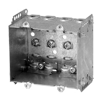 Boîte à 2 dispositifs avec extrémités de câblage, vis de surélevage, 2,5 po de profondeur, 25 po3