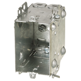 Gangable Metal Electric Box with Flush Ears, Universal Clamp, 3-in Deep, 15 Cubic Inches Front_Angled_Left