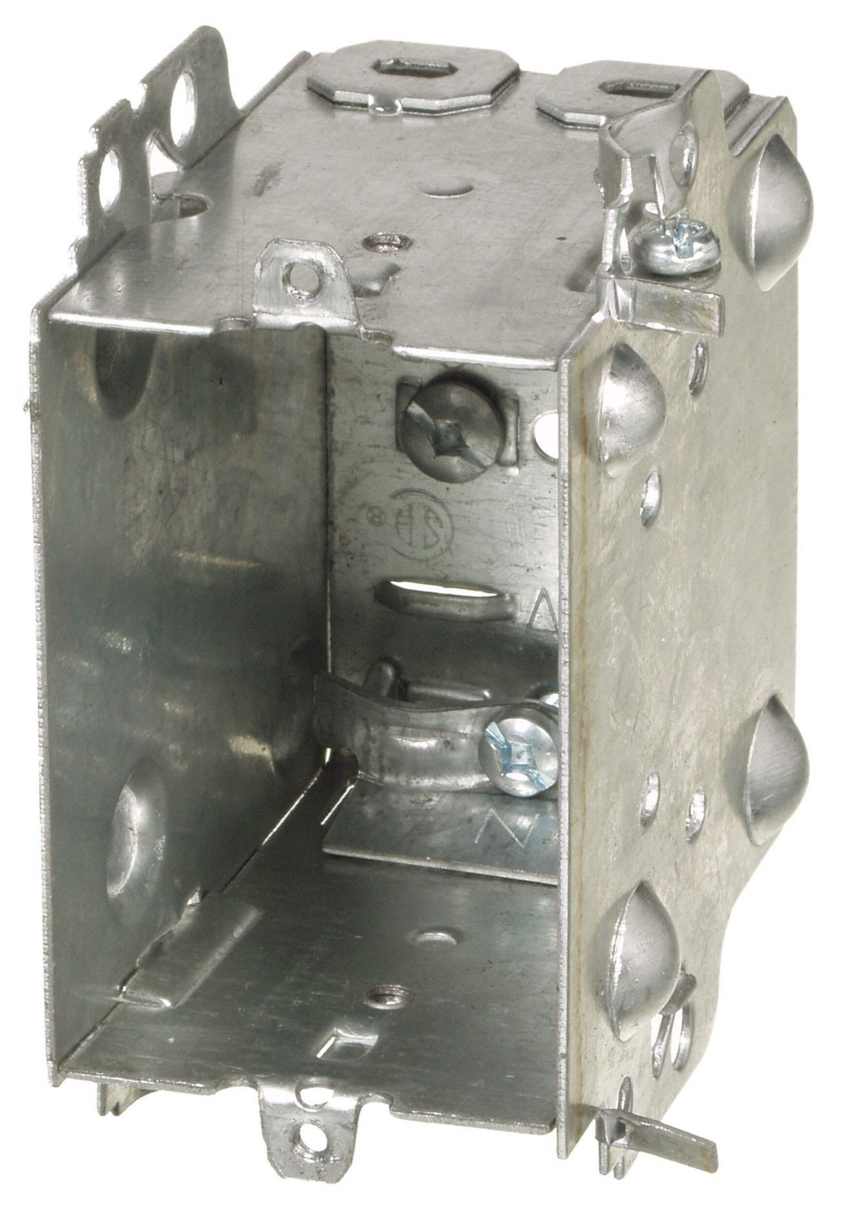 Boîte électrique en métal groupable, avec pince universelle, 3 po de profondeur, 15 po3 Front_Angled_Left