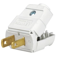 Leviton 00101-740 2-Wire Light Duty 15 Amp 125 Volt Plug, Non Grounding, 2 Pole, 2 Wire, White