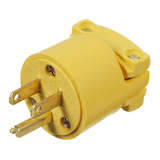 Leviton 515PV-000 PVC Plug, 15 Amp, 125 Volt, 2 Pole, 3 Wire, Grounding, Residential Grade, Yellow Back_Angled_Right