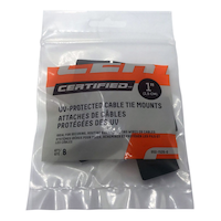 Certified Medium Duty UV Resistant Cable Tie Mounts, Black, 1-in, 8-pk