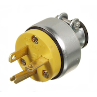 Leviton 520PV-000 PVC Plug, 10 Amp, 125 Volt, Grounding, Commercial Grade, Yellow