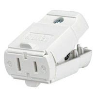 Leviton 00102-0WP Light Duty Connector, 15 Amp, 125 Volt, Non Grounding, Residential Grade, White