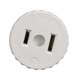 Leviton 00125-00W Medium Base Lampholder to Outlet Adapter with Screwbase, 660 W, 125 Volt, White Front_Flat