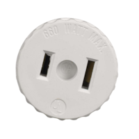 Leviton 00125-00W Medium Base Lampholder to Outlet Adapter with Screwbase, 660 W, 125 Volt, White