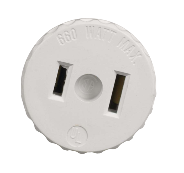Leviton 0012500W Medium Base Lampholder to Outlet Adapter with