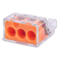 GARDNER BENDER 19-PC3 3 Port PushGard Push-In Wire Connector, Orange, 10-pk Front_Three_Fourths_Angled_Left