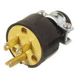 Rubber Plug, 15 Amp, 125 Volt, 2 Pole, 3 Wire, Grounding, Residential Grade, Black Front_Angled_Left