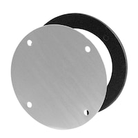 Couvercle extérieur rond vierge en PVC Leviton 37059-728, aluminium estampé, joint et vis, argenté