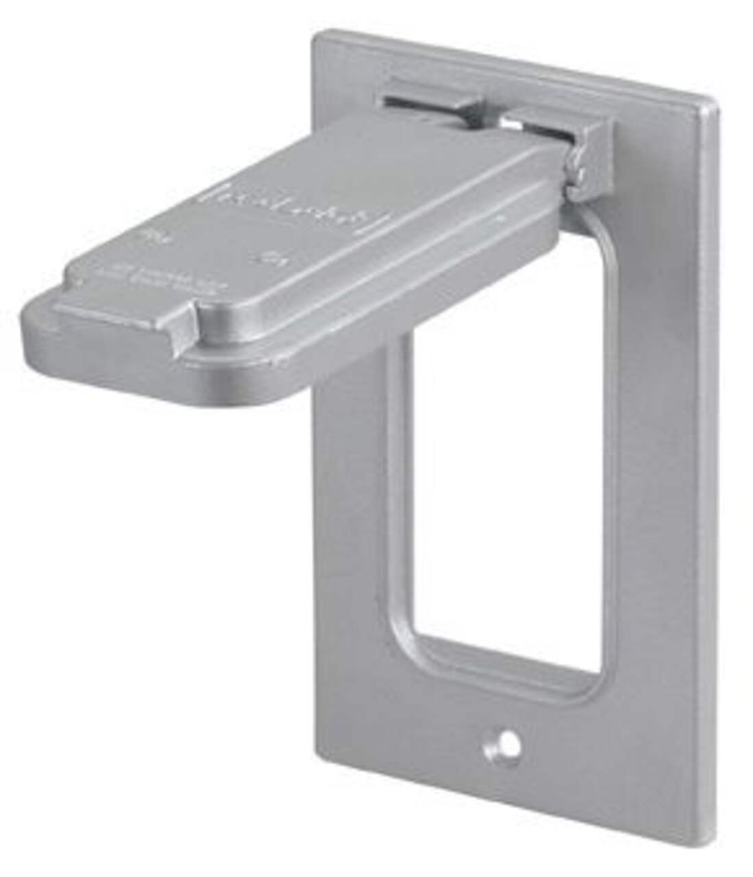 Thomas & Betts 37128-722 Vertical Duplex Outdoor Outlet Cover, Includes  Gasket and Screws, Grey