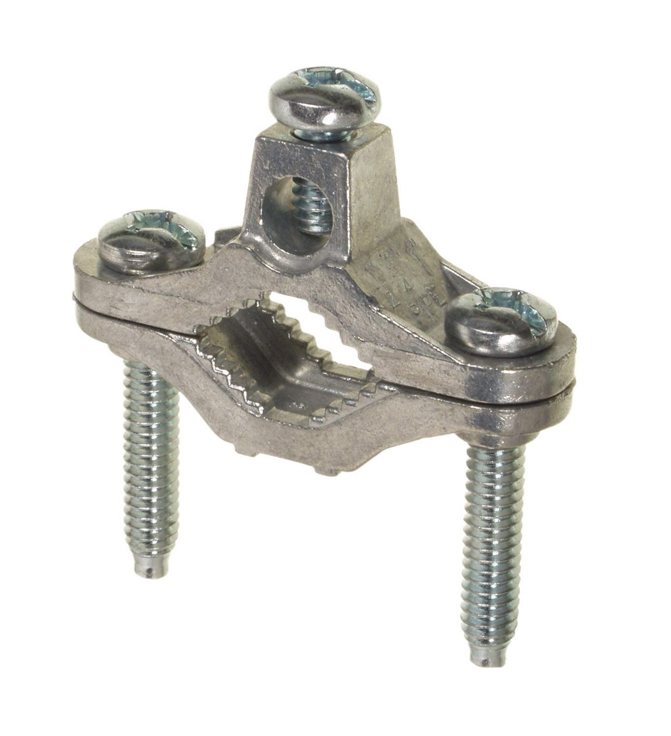 Electrimart Zinc Ground Clamp, 1/2-in-1-in Front_Angled_Left