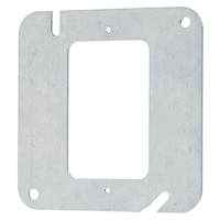 Blank Square Box Flat Cover Plate, 4-in Front_Angled_Left