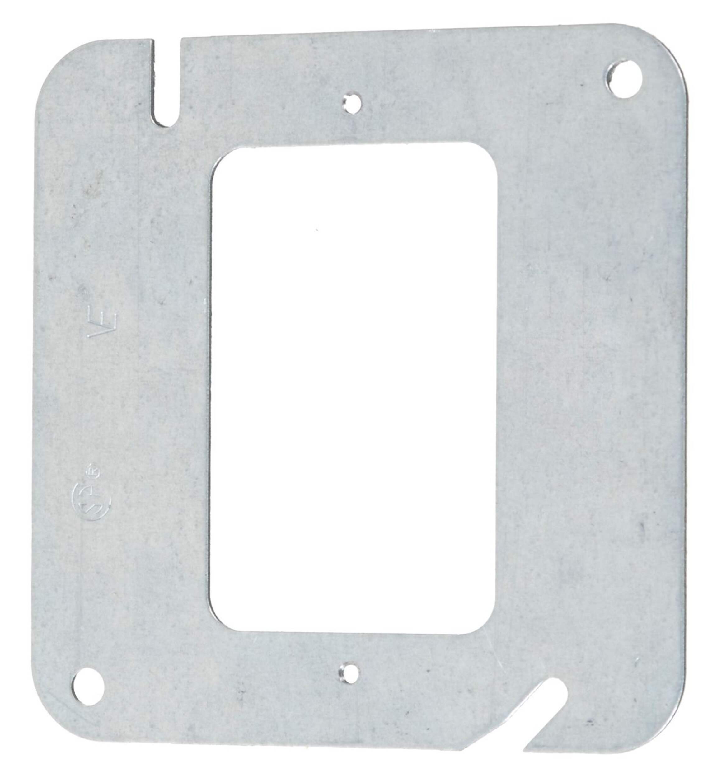 Plaque de finition plate carrée vierge, 4 po Front_Angled_Left