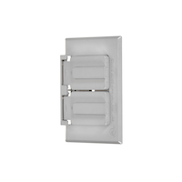 Horizontal Duplex Outdoor Outlet Cover, Includes Gasket and Screws, Grey Front_Angled_Left