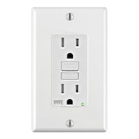Leviton GFWT1-762 Weather/Tamper-Resistant SmartlockPro GFCI Receptacle/Outlet with Wall Plate, White