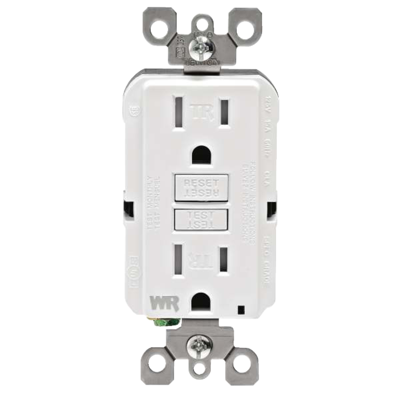 Leviton GFWT1-762 Weather/Tamper-Resistant SmartlockPro GFCI Receptacle/ Outlet with Wall Plate, White