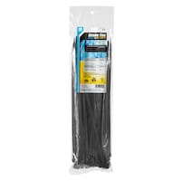 Gardner Bender 46311UVBFZ Medium Duty UV Resistant Xtreme Cable Ties, Black, 11-in, 100-pk