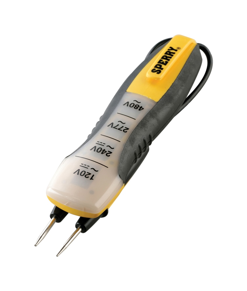 Sperry ET6204 4 Range Compact Voltage Tester, 80480 VAC/DC, Yellow