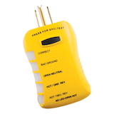 Sperry HGT6520 Stop Shock II GFCI Outlet Circuit Analyzer Tester with LED Indicator of Wiring Error Front_Angled_Left