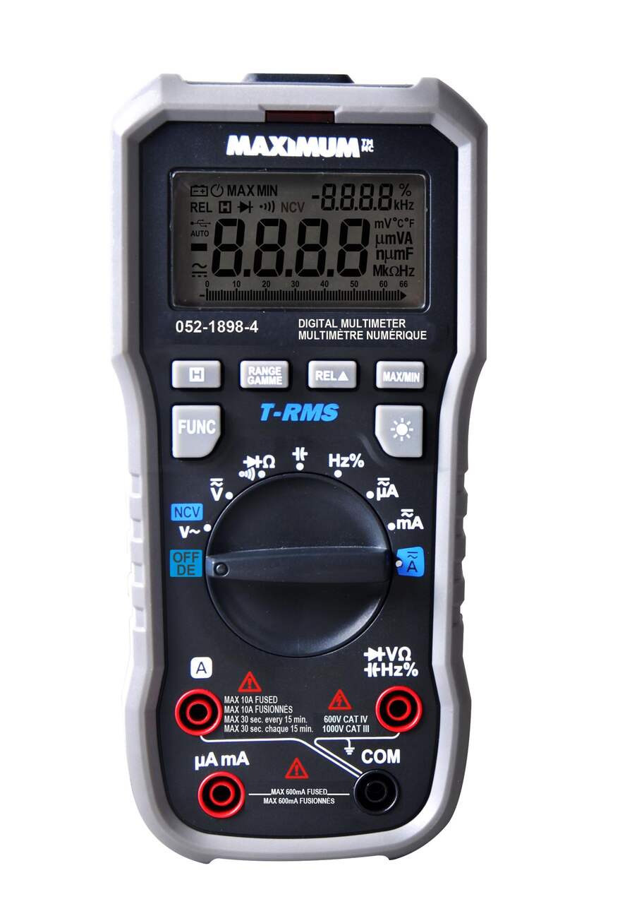 Multimètre numérique MAXIMUM avec technologie True RMS pour une lecture  précise du courant alternatif et continu, 6 600 unités