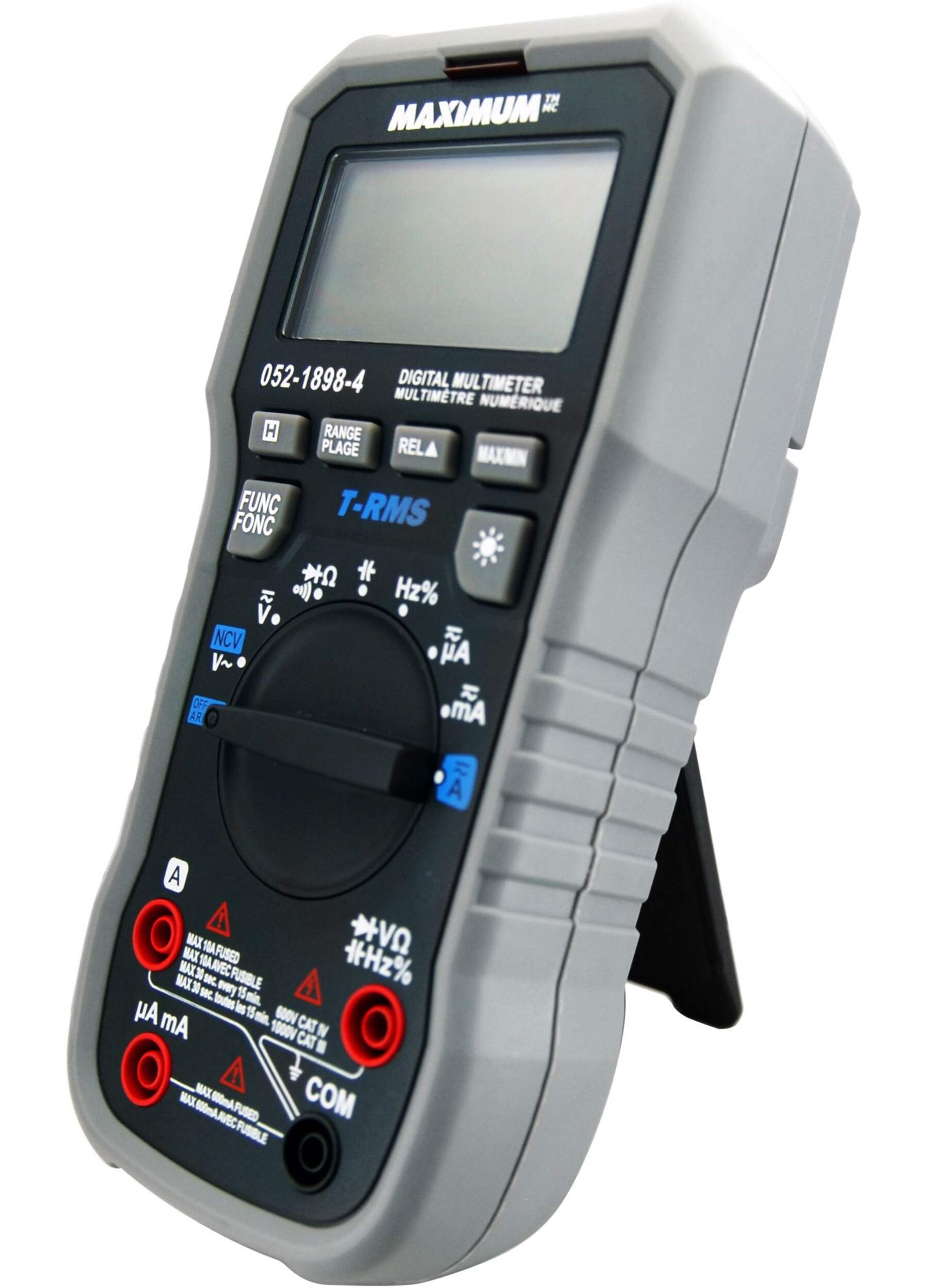 MAXIMUM Digital Multimeter with True RMS for Accurate AC/DC Reading, 6600 Count Front_Three_Fourths_Angled_Left
