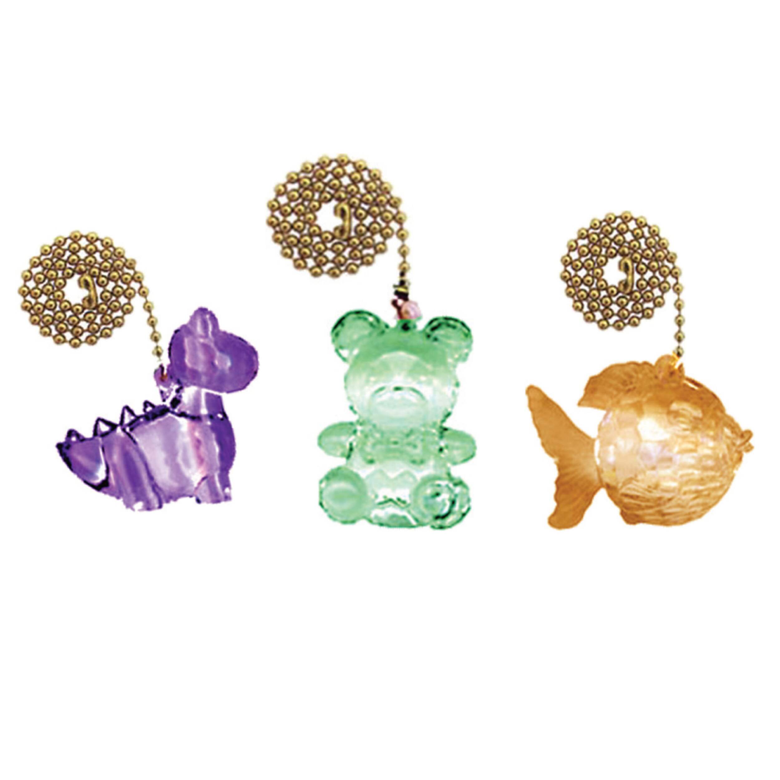 Atron Electro Industries FA134 Acrylic Critter Ceiling Fan Pulls, Assorted, 12-in Front_Flat