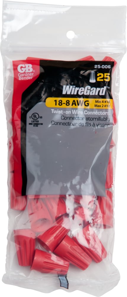 Gardner Bender WireGard Twist-on Wire Connector-Yellow 25/Bag