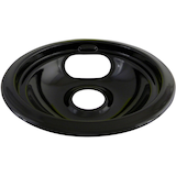 Laser 62243 Porcelain Stove Drip Pan with Trim Ring, Dishwasher Safe, Black, 6-in Overhead_Plunge