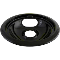 Laser 62243 Porcelain Stove Drip Pan with Trim Ring, Dishwasher Safe, Black, 6-in Overhead_Plunge