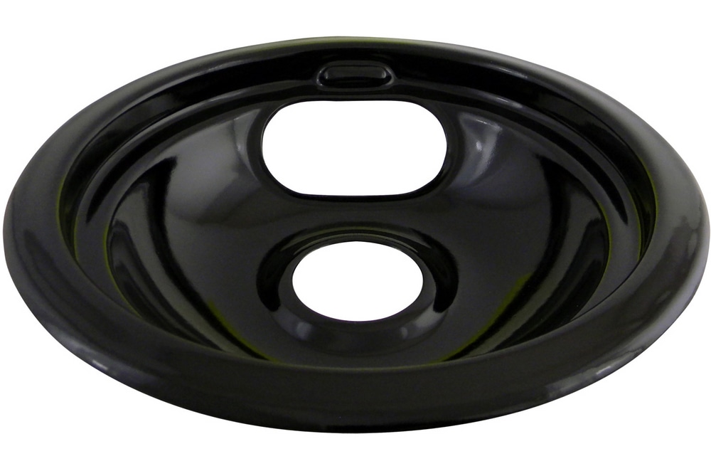 Laser 62243 Porcelain Stove Drip Pan with Trim Ring, Dishwasher Safe, Black, 6in Canadian Tire