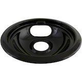 Laser 62244 Porcelain Stove Drip Pan with Trim Ring, Dishwasher Safe, Black, 8-in Overhead_Plunge