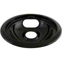 Laser 62244 Porcelain Stove Drip Pan with Trim Ring, Dishwasher Safe, Black, 8-in Overhead_Plunge