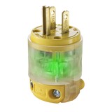 Prise éclairée Leviton 515PV-R50, 15 A, 125 V, 3 fils, mise à la terre, jaune Overhead_Plunge